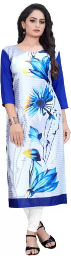 Floral Print Crepe A-line Kurta