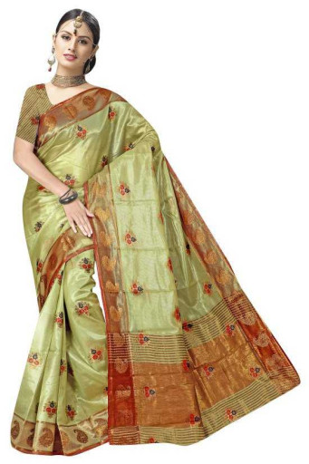 Beautiful Green Party Wear Saree